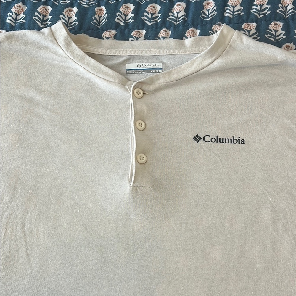 Columbia Cream long sleeve Henley